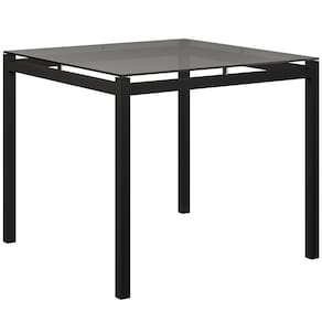Mesa de Jantar Quadrada Fabone Alexa com 4 Cadeiras Dora - Preto/Café