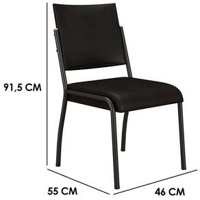 Mesa de Jantar Quadrada Fabone Alexa com 4 Cadeiras Dora - Preto/Café