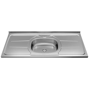 Cozinha Compacta Demóbile Firenze com Pia, 10 Portas, 2 Gavetas e 7 Prateleiras - 260cm de largura - Amêndola/Branco
