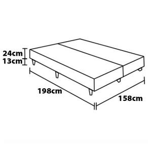 Base Box Queen Size Americanflex Prime com Revestimento em Tecido Bordado 37x158x198cm - Bege