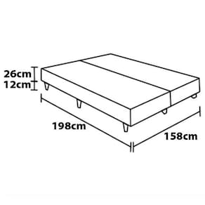 Base Box Queen Size Probel Oregon com Revestimento em Tecido Poliéster 38x158x198cm - Marrom