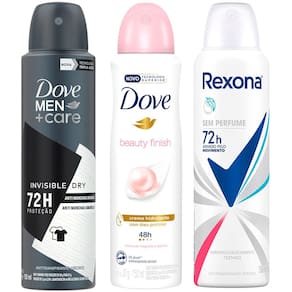 Desodorante Antitranspirante Aerosol Masculino Rexona Invisible 72 horas 2  Unidades 150ml