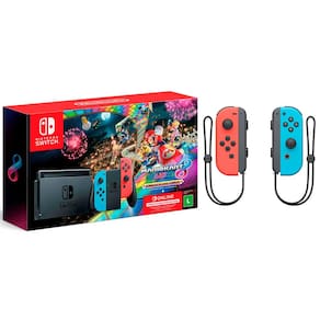 Novo Nintendo Switch Azul e Vermelho Neon + Jogo Mario Kart 8 Novo Nintendo  Switch Azul e Vermelho Neon + Jogo Mario Kart 8 Novo Nintendo Switch Azul e  Vermelho Neon +