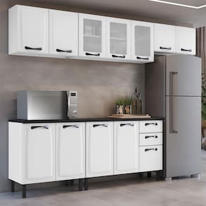 Cozinha Compacta Itatiaia New Premium com 12 Portas, 2 Gavetas e 10 Prateleiras - 280cm de largura