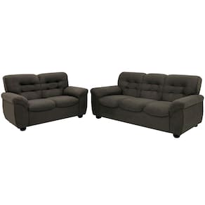 Sofá de 3 e 2 Lugares Linoforte Stillus II com 154 cm e 204 de Larguras e Revestidos em Tecido Suede