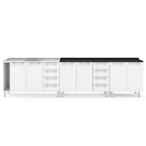 Cozinha Modulada Itatiaia Diamante com 3 peças, 6 portas e 4 gavetas - 295 cm de largura