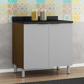 Cozinha Completa Bartira Rubi com 9 Portas, 3 Gavetas e 5 Prateleiras - 280cm de largura