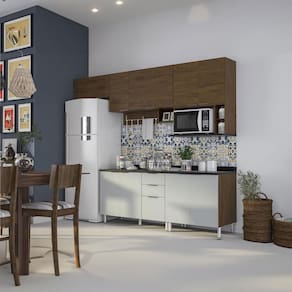 Cozinha Completa Bartira Rubi com 9 Portas, 3 Gavetas e 5 Prateleiras - 280cm de largura