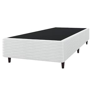 Cama Box de Solteiro Umaflex New Itália com Molas Ensacadas e Pillow Top D26 - 63x88x188cm - Branco/Marrom