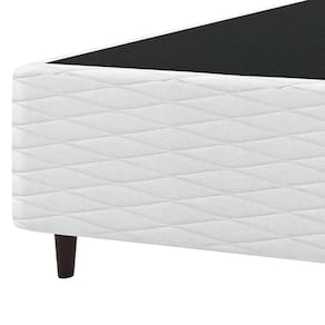Cama Box de Solteiro Umaflex New Itália com Molas Ensacadas e Pillow Top D26 - 63x88x188cm - Branco/Marrom