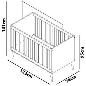 Guarda-Roupa Bartira Ternura com 5 Nichos, 2 Portas, 2 Gavetas + Cômoda Ternura com 5 Gavetas e 1 Porta + Berço Móveis Estrela Ternura