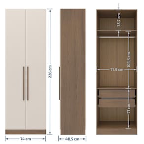 Guarda-roupa Modulado Casal Bartira Lugano 10 Portas 6 Gavetas 14 Prateleiras 6 Peças – Avelã/Capuccino