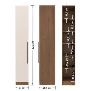 Guarda-roupa Modulado Casal Bartira Lugano 10 Portas 6 Gavetas 14 Prateleiras 6 Peças – Avelã/Capuccino