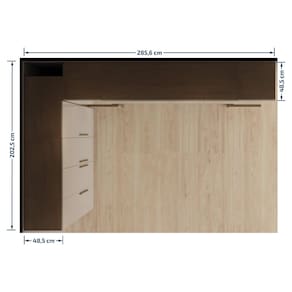 Guarda-roupa Modulado Casal Bartira Lugano 10 Portas 6 Gavetas 14 Prateleiras 6 Peças – Avelã/Capuccino