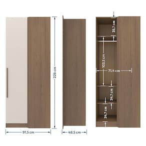 Guarda-roupa Modulado Casal Bartira Lugano 10 Portas 6 Gavetas 14 Prateleiras 6 Peças – Avelã/Capuccino