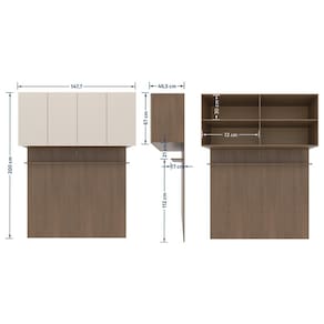 Guarda-roupa Modulado Casal Bartira Lugano 10 Portas 6 Gavetas 14 Prateleiras 6 Peças – Avelã/Capuccino
