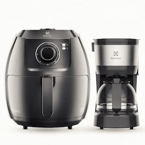 Fritadeira Elétrica Sem Óleo Air Fryer Electrolux Family Efficient EAF50 5L – Grafite + Cafeteira Elétrica Efficiente ECM10 15 Xícaras - Preta