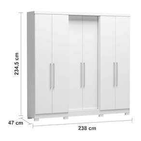 Guarda-Roupa Casal Bartira Napoli UP 6 Portas e 4 Gavetas + Cama Box Conjugada Casal Umaflex New Florença com Molas Ensacadas 55x138x188cm