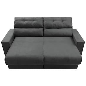 Sofá 3 Lugares Cama Inbox Clean com Assento Retrátil e 190 cm de Largura + Painel Home Suspenso Colibri Tocantins com 160 cm de Largura - Off White