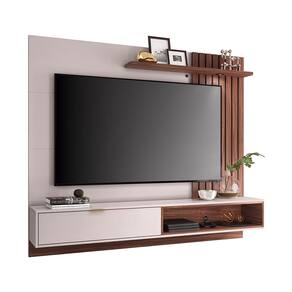 Sofá 3 lugares Cama Inbox Clean Reclinável - 190 cm de largura + Painel Home Suspenso Colibri Tocantins com 160 cm de largura para TVs de até 60"