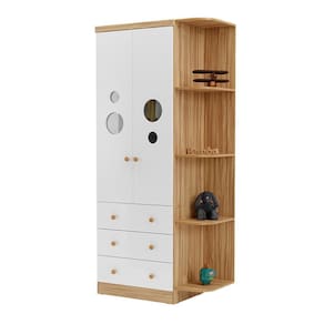 Guarda-Roupa Infantil Peroba Duda Plus, 86 cm de Largura + Cômoda com 1 Porta, 4 Gavetas, 1 Prateleira, 95,3 cm de Largura + Berço Americano