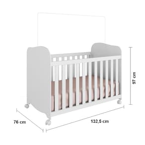 Berço Americano + Cômoda Infantil com 4 Gavetas e 65,1cm de Largura + Guarda-Roupa Infantil Peroba Duda Plus com 2 Portas, 3 Gavetas e 5 Prateleira