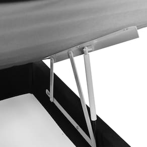 Cama Box Solteiro MGA Lift com Baú e Pistão a Gás + Colchão Umaflex Thor Espuma D33 19x88x188cm – Preta e Cinza