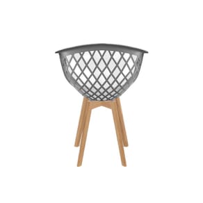 Conjunto com 4 Cadeiras de Jantar SeatCo Web PP Wood com Detalhes Vazados