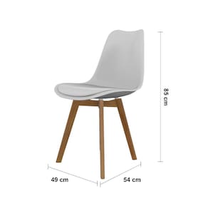 Conjunto com 4 Cadeiras de Jantar SeatCo Saarinen PP Wood com Assento Estofado
