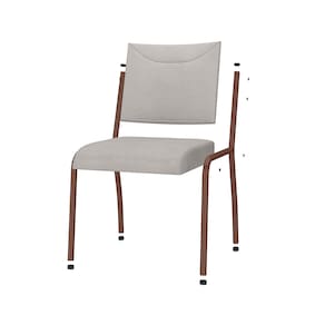 Mesa de Jantar Retangular Fabone Alexa Tampo de Vidro 140x80cm com 6 Cadeiras Dora Revestidas em Courino