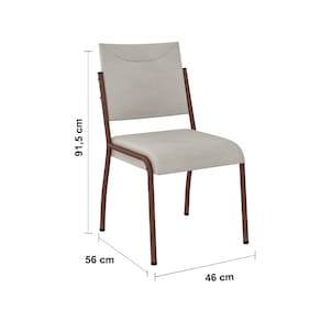 Mesa de Jantar Retangular Fabone Alexa Tampo de Vidro 140x80cm com 6 Cadeiras Dora Revestidas em Courino