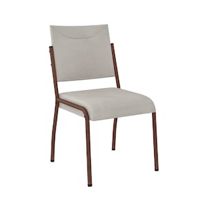 Mesa de Jantar Retangular Fabone Alexa com Tampo de Vidro de 140X80cm com 4 Cadeiras de Jantar Fabone Dora Revestimento em Courino