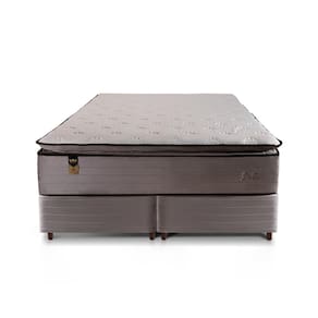 Cama Box Bipartida Queen Size Hellen Dublin com Molas Ensacadas e Espuma D33 73x158x198 cm - Bege