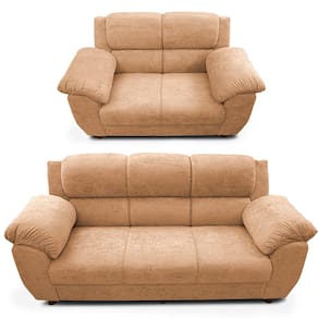 Sofá de 3 e 2 Lugares Cama inBox Paris com 202cm e 152cm de Larguras e Revestidos em Bouclé