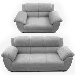 Sofá de 3 e 2 Lugares Cama inBox Paris com 202cm e 152cm de Larguras e Revestidos em Bouclé