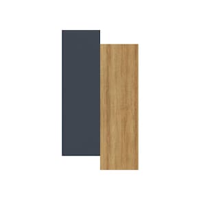 Cozinha Completa de Canto Bartira Cristal com 12 Portas, 7 Gavetas, 13 Prateleiras, 3 Nichos e 340cm de largura - Lâmina Mel/Azul Royal