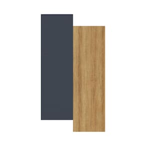 Cozinha Completa Bartira Cristal com 9 Portas, 7 Gavetas, 8 Prateleiras, 1 Nicho e 340cm de Largura - Lâmina Mel/Azul Royal