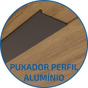 Cozinha Completa Bartira Cristal com 9 Portas, 7 Gavetas, 8 Prateleiras, 1 Nicho e 340cm de Largura - Lâmina Mel/Azul Royal