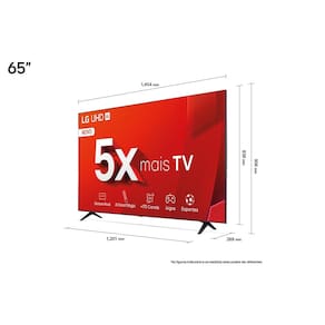 Smart TV 65" Ultra HD 4K LG 65UT8050PSA com A5 Ger7 AI, Alexa/Chromecast Integrado, Wi-Fi, Bluetooth e HDMI + Home Theater Soundbar LG S60TR - 440W RM