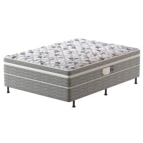 Cama Box Conjugada Casal Probel PROdormir Advanced com Espuma D28 - 54x138x188 cm + Cabeceira para Cama de Casal Santos Andirá Havana Plus com Mesa