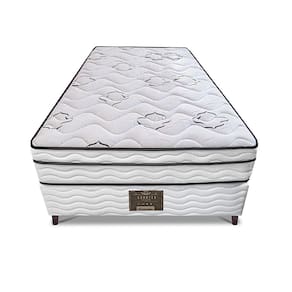 Cama Box Solteiro Cama Inbox Moderne Ortopédico com Camada Especial de Espuma D45 63x88x188cm - Branco/Grafite