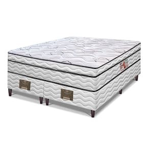 Cama Box Queen Size Bipartida Cama inBox Moderne Ortopédico com Camada Especial de Espuma D45 63x158x198cm - Branco/Grafite