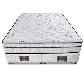 Cama Box Queen Size Bipartida Cama inBox Moderne Ortopédico com Camada Especial de Espuma D45 63x158x198cm - Branco/Grafite