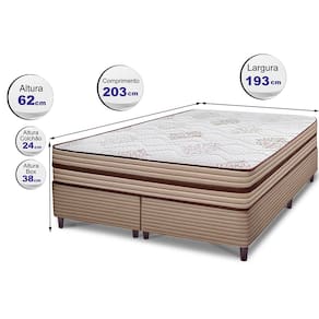 Cama Box King Size Bipartida Cama InBox Livity com Molas Ensacadas e Espuma D26 24x193x203cm – Bege