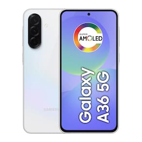Smartphone Samsung Galaxy A36 5G Branco 128GB, 6GB RAM, Câmera Tripla até 50MP, Tela Super AMOLED 6.7", IP67, NFC e Recursos AI + Galaxy Fit3 Grafite
