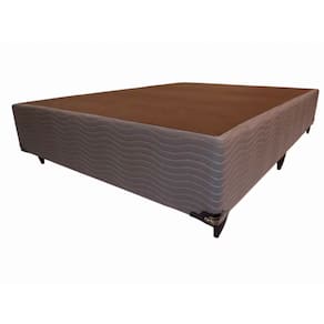 Cama Box de Casal Ortobom New Magestic com Molas Ensacadas 68x138x188 cm - Marrom/Cinza