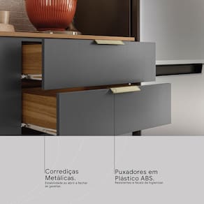 Cozinha Compacta Demóbile Aspen com Balcão, 8 Portas, 2 Gavetas e 3 Prateleiras – 250cm de largura