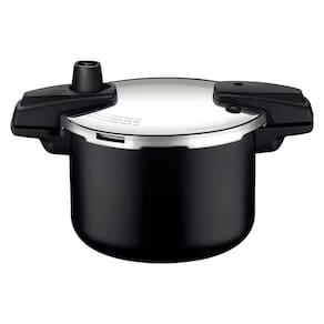 Panela de Pressão Tramontina Arizona em Alumínio, Revestimento Starflon Max 4,5L – Preto + Faqueiro 12 Peças Leme com Lâminas em Aço Inox - Vermelho