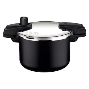 Panela de Pressão Tramontina Arizona em Alumínio, Revestimento Starflon Max 4,5L – Preto + Faqueiro 12 Peças Leme com Lâminas em Aço Inox – Cinza