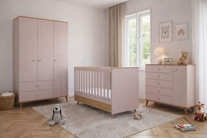 Conjunto Infantil Ternura Bartira com Berço 2 em 1, Guarda-Roupa, Cômoda e Colchão Herval